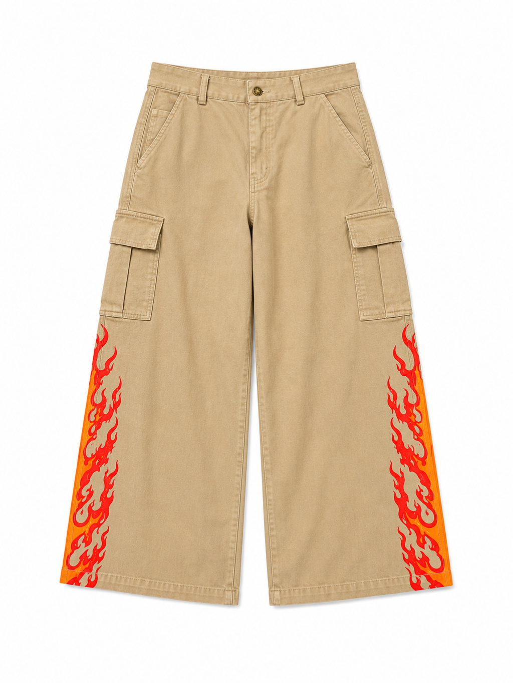 Wide Leg Flame Cargo Pants (PRE-ORDER NOW)