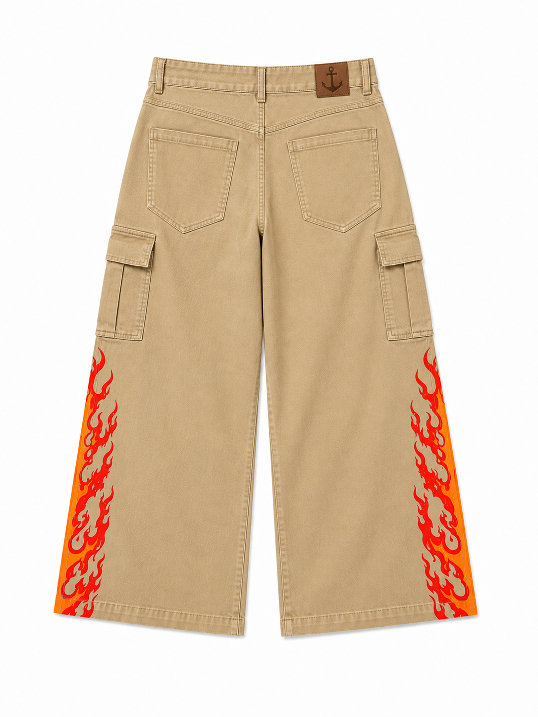 Wide Leg Flame Cargo Pants (PRE-ORDER NOW)